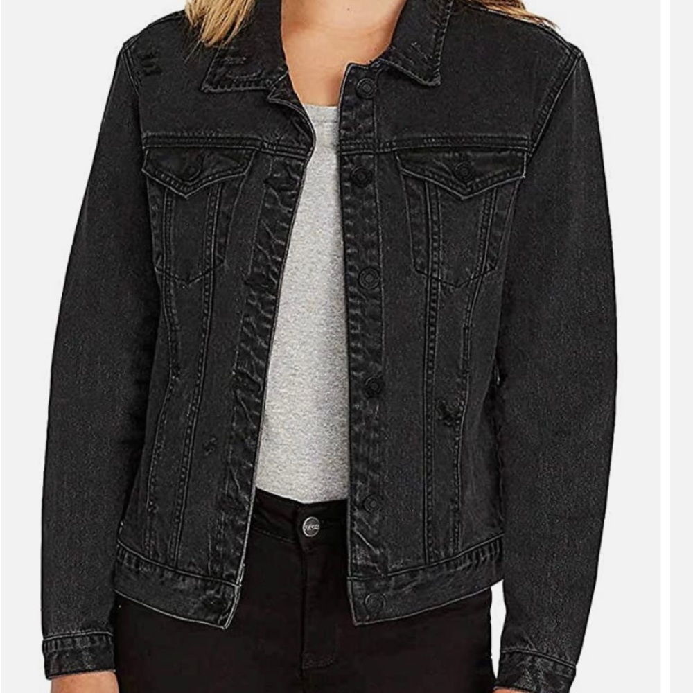 Black denim jacket size Large. Brand: Buffalo David Bitton